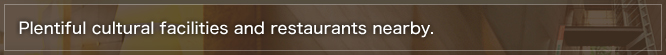Plentiful cultural facilities and restaurants nearby