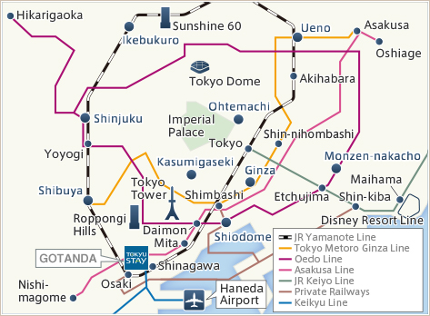 Tokyu Stay Gotanda Map