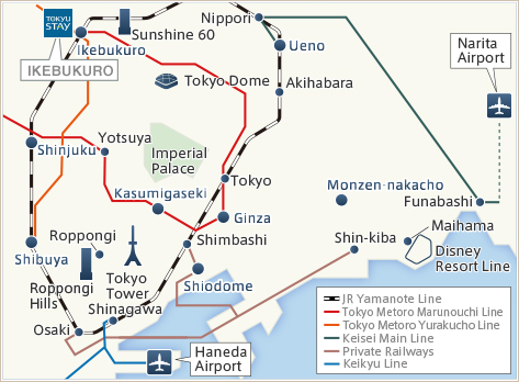 Tokyu Stay Ikebukuro Map