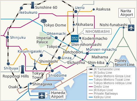 Tokyu Stay Nihombashi Access Map