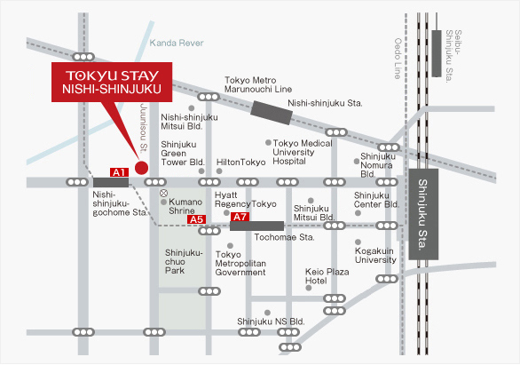 Tokyu Stay Nishi-Shinjuku map