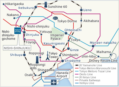 Tokyu Stay Nishi-Shinjyuku Map