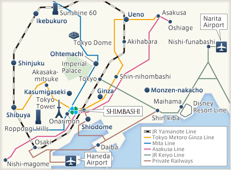 Tokyu Stay Shimbashi Access Map