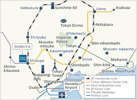 Tokyu Stay Shibuya Access Map