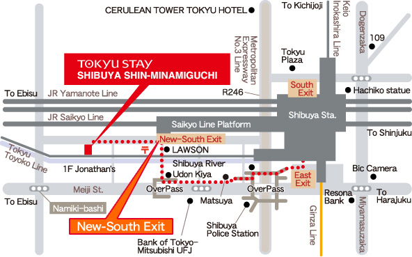 Tokyu Stay Shibuya Shin-minamiguchi map