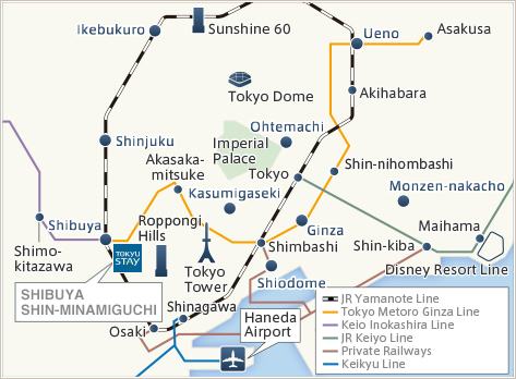 Tokyu Stay Shibuya Shin-minamiguchi Access Map