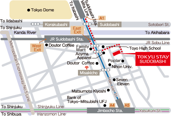 Tokyu Stay Suidobashi map