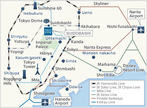Tokyu Stay Suidobashi Access Map
