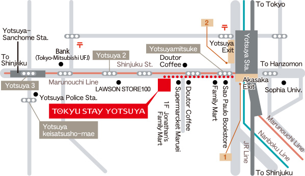Tokyu Stay Yotsuya map