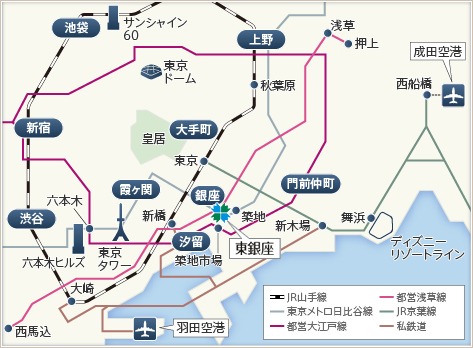 東急ステイ東銀座アクセスマップ