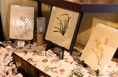 Block prints adorning the shop