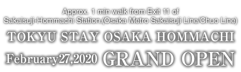 Approx. 1 min walk from Osaka Metro’s Sakaisuji-Hommachi Station (Sakaisuji Line and Chuo Line)